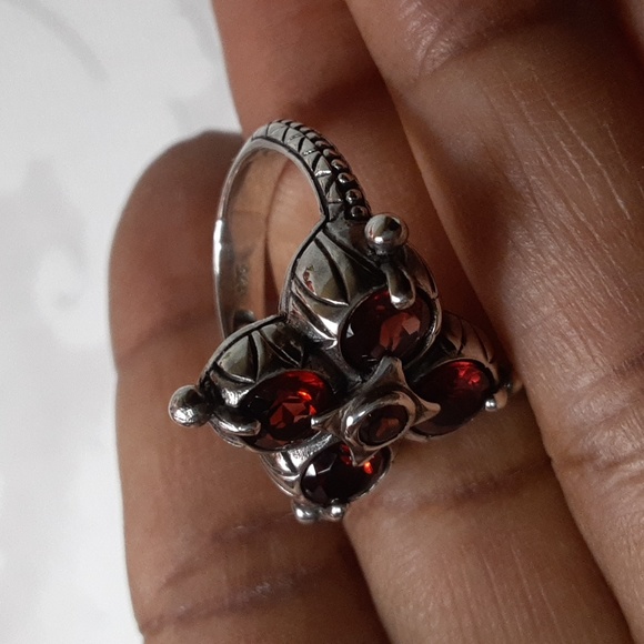 925 Genuine Garnets Earrings and Ring Set. FIRM. - Picture 9 of 17